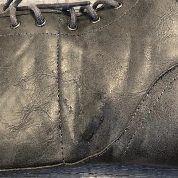 Sketchers combat style lace up booties that can be folded down charcoal brown - Picture 14 of 15